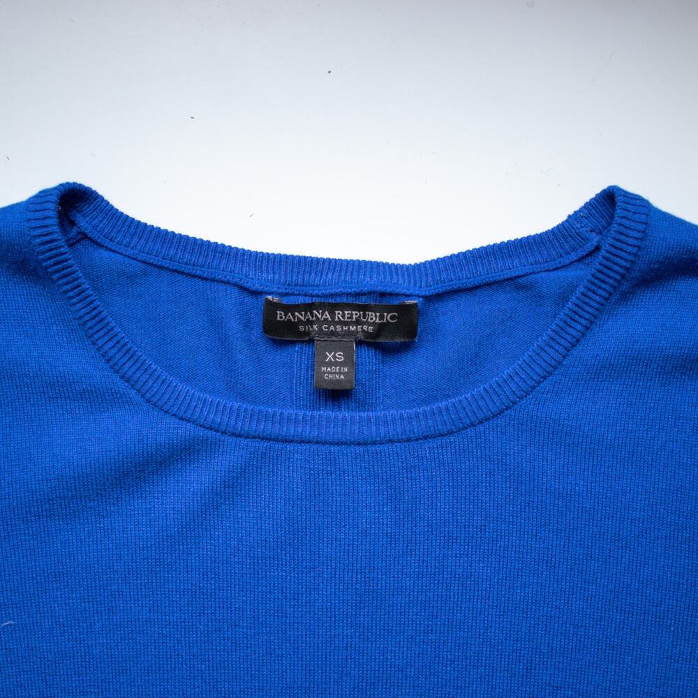 Banana Republic | Blue Cashmere-Silk Blend Crewneck Sweater | Size XS - Picture 2 of 6